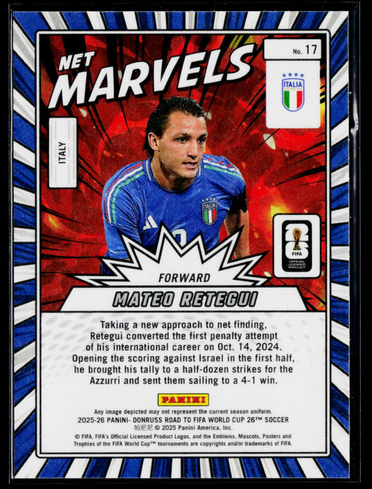 2025-26 Donruss Road to FIFA World Cup #17 Mateo Retegui Net Marvels