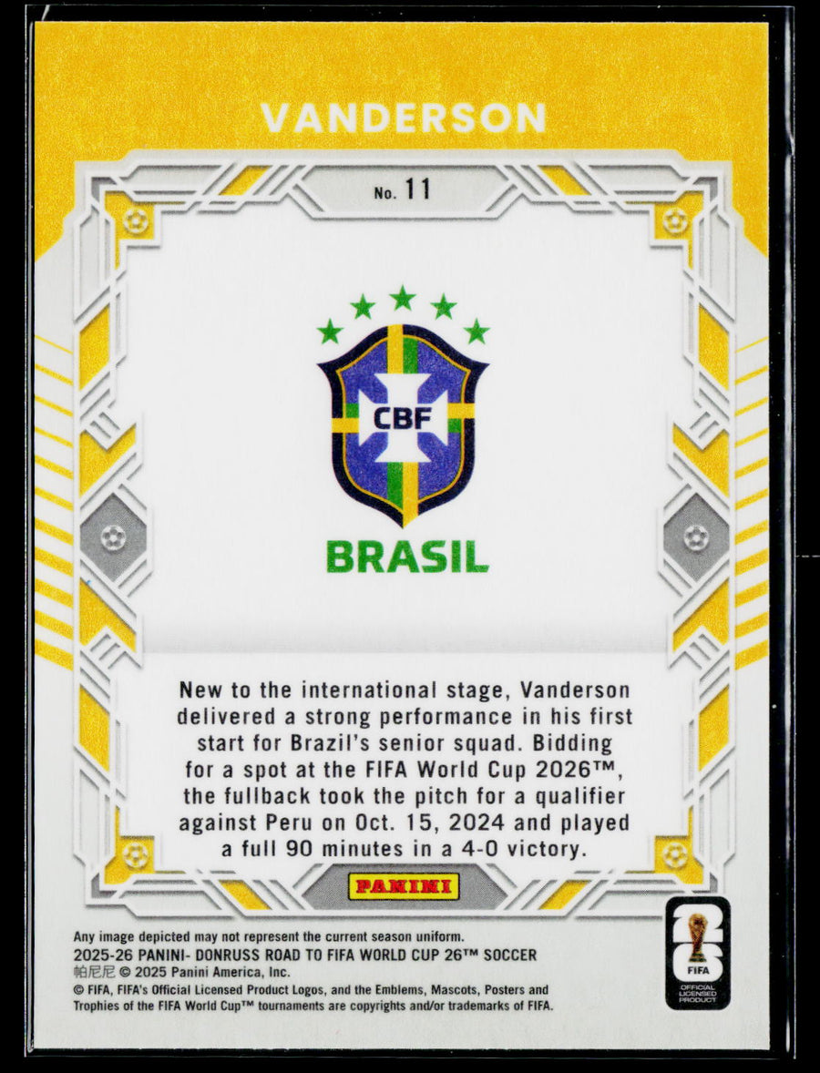 2025-26 Donruss Road to FIFA World Cup #11 Vanderson Elite Series