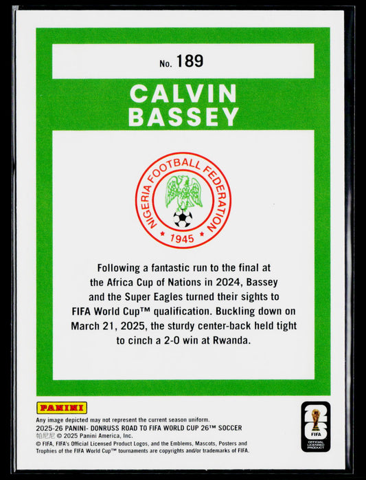 2025-26 Donruss Road to FIFA World Cup #189 Calvin Bassey