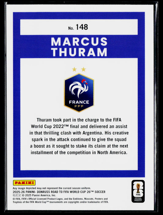 2025-26 Donruss Road to FIFA World Cup #148 Marcus Thuram