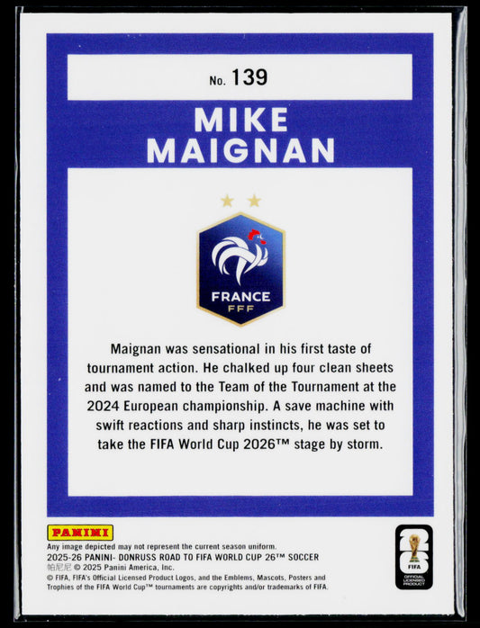 2025-26 Donruss Road to FIFA World Cup #139 Mike Maignan