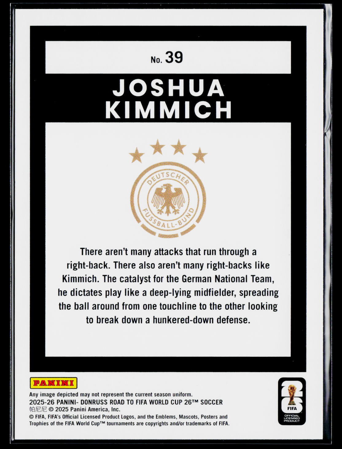 2025-26 Donruss Road to FIFA World Cup #39 Joshua Kimmich