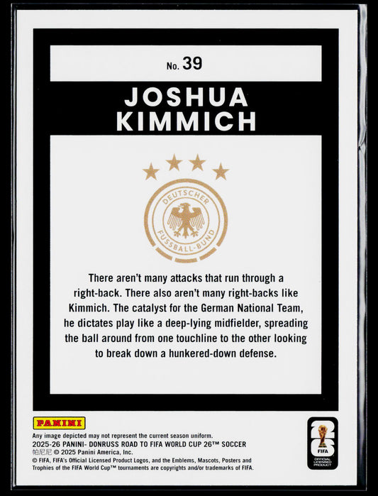 2025-26 Donruss Road to FIFA World Cup #39 Joshua Kimmich