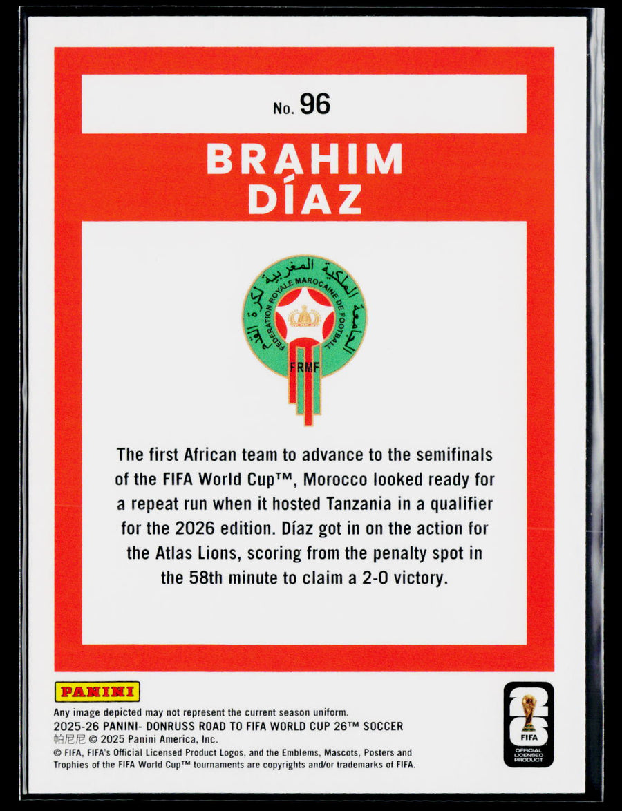 2025-26 Donruss Road to FIFA World Cup #96 Brahim Diaz