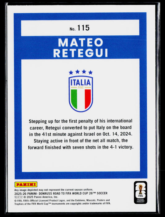 2025-26 Donruss Road to FIFA World Cup #115 Mateo Retegui