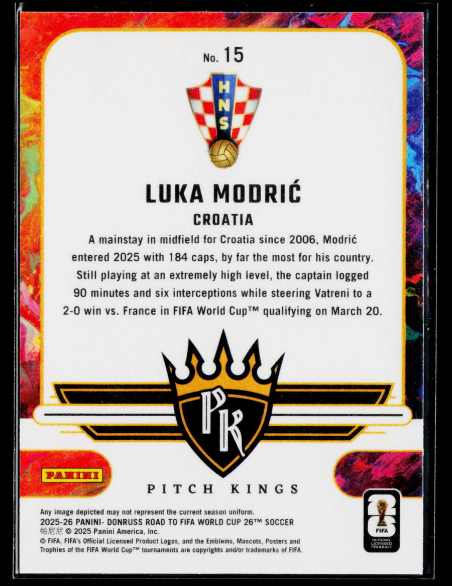 2025-26 Donruss Road to FIFA World Cup #15 Luka Modric Pitch Kings
