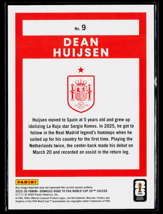 2025-26 Donruss Road to FIFA World Cup #9 Dean Huijsen