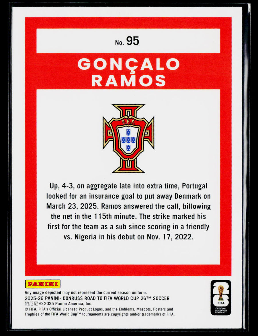2025-26 Donruss Road to FIFA World Cup #95 Goncalo Ramos