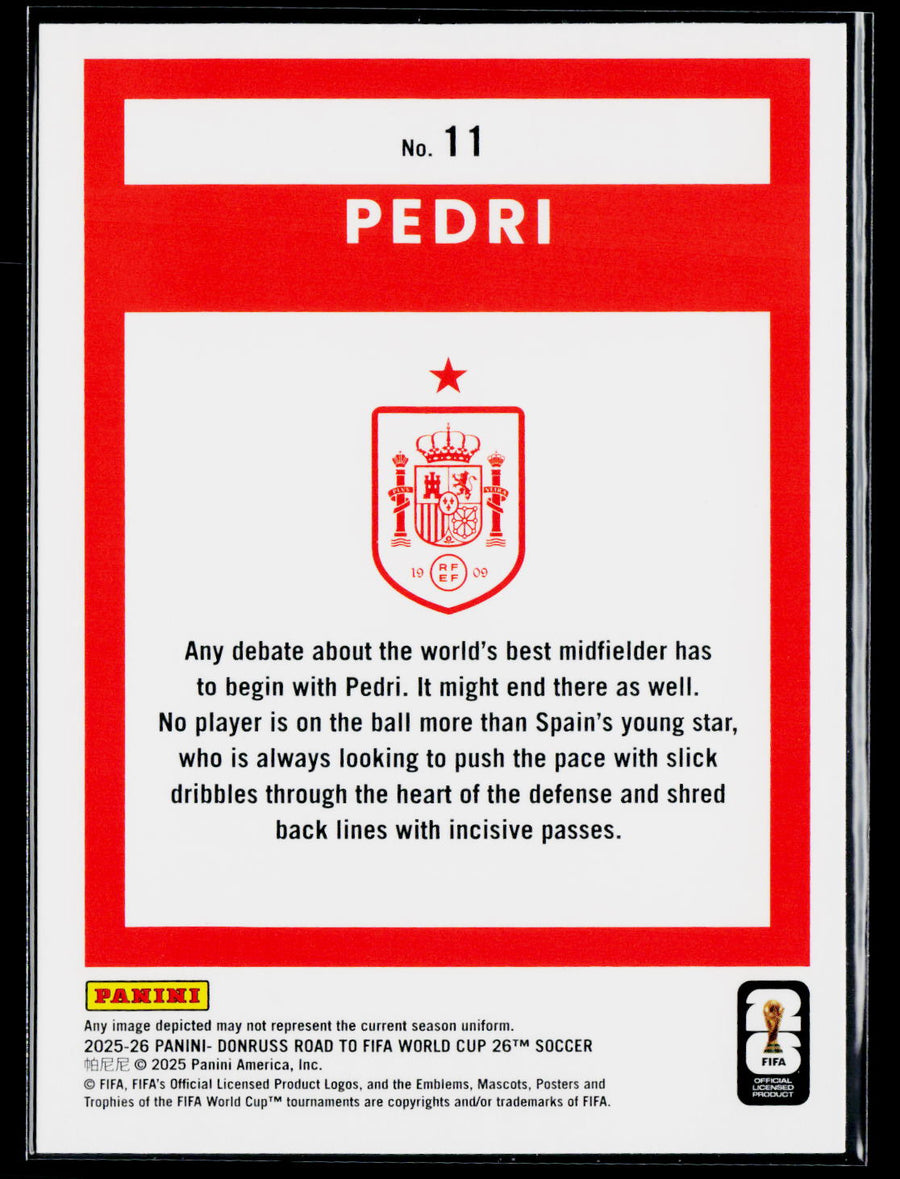 2025-26 Donruss Road to FIFA World Cup #11 Pedri