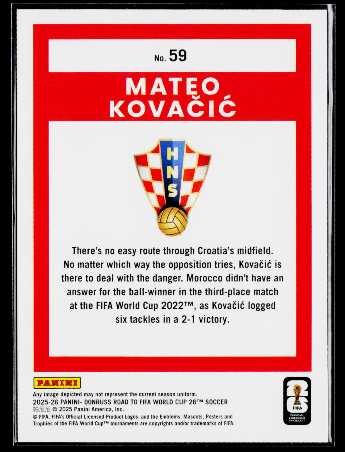 2025-26 Donruss Road to FIFA World Cup #59 Mateo Kovacic