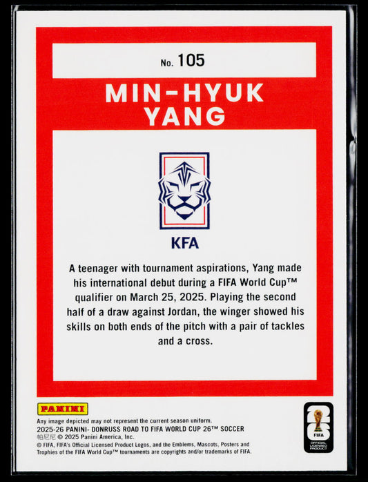 2025-26 Donruss Road to FIFA World Cup #105 Min-Hyuk Yang