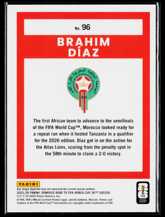 2025-26 Donruss Road to FIFA World Cup #96 Brahim Diaz