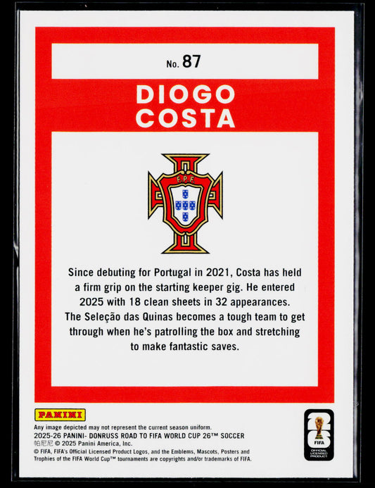 2025-26 Donruss Road to FIFA World Cup #87 Diogo Costa