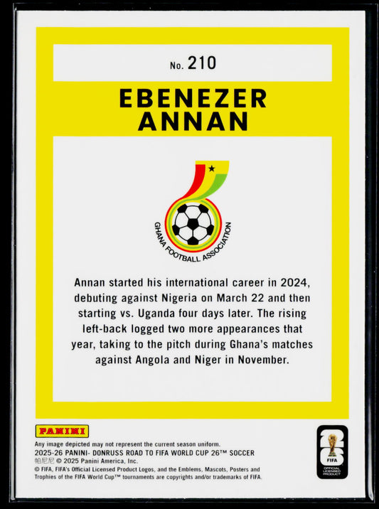2025-26 Donruss Road to FIFA World Cup #210 Ebenezer Annan
