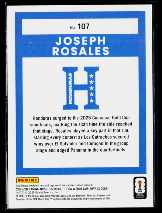2025-26 Donruss Road to FIFA World Cup #107 Joseph Rosales