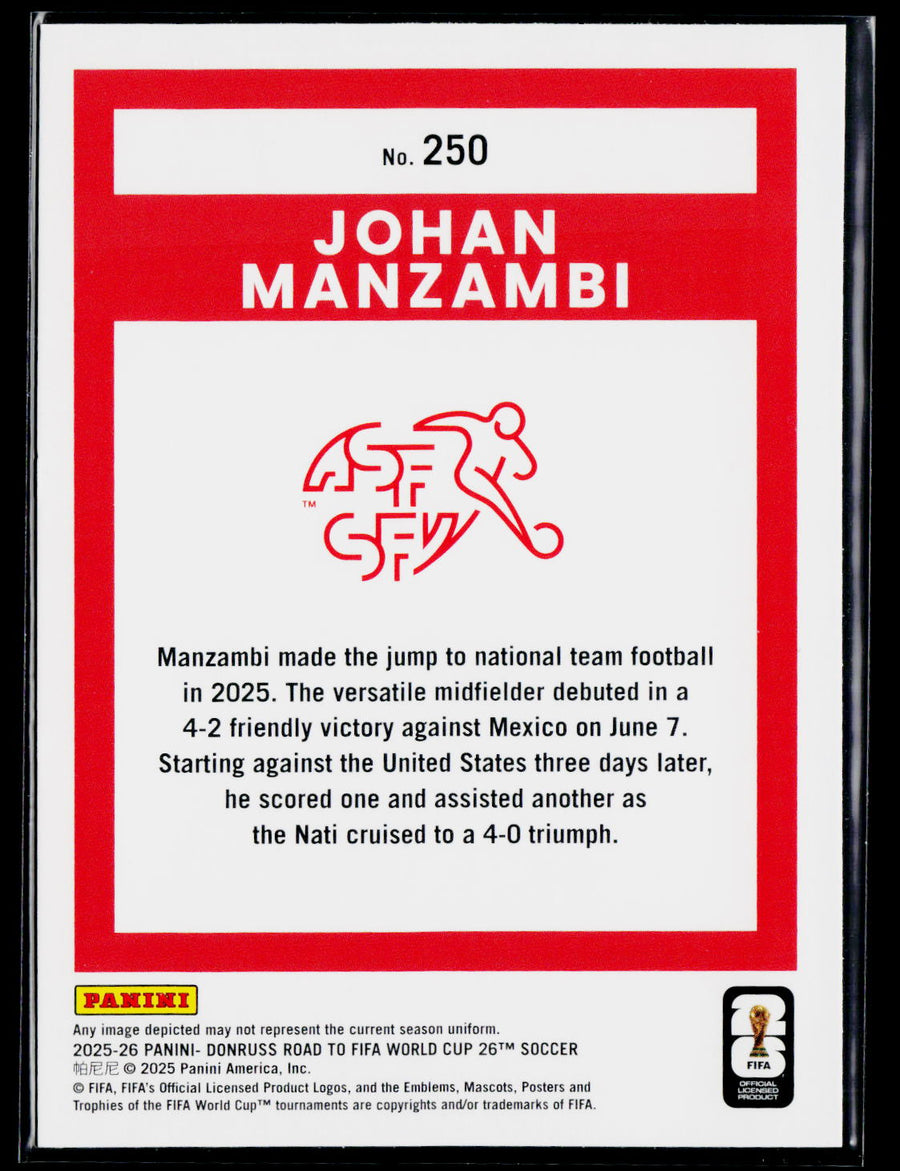2025-26 Donruss Road to FIFA World Cup #250 Johan Manzambi
