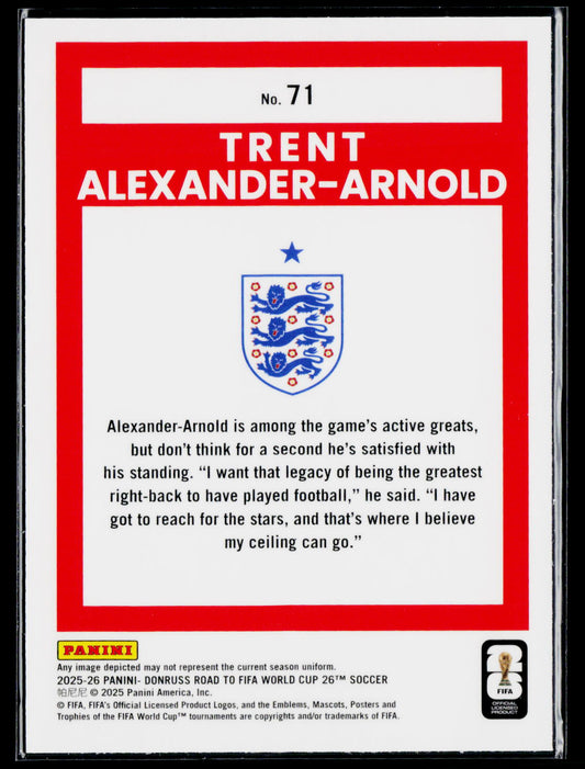 2025-26 Donruss Road to FIFA World Cup #71 Trent Alexander-Arnold