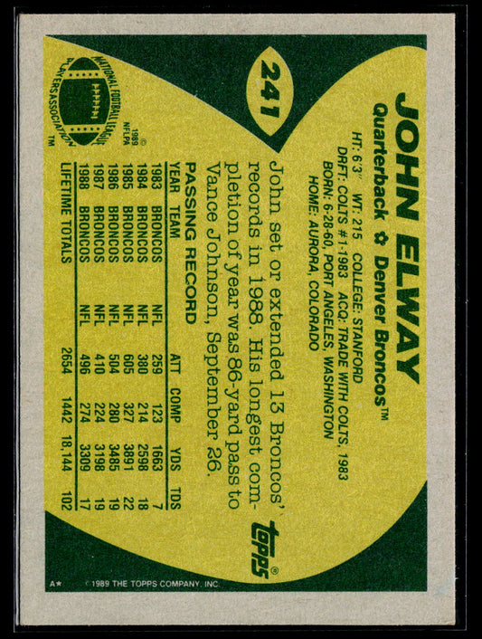 1989 Topps #241 John Elway
