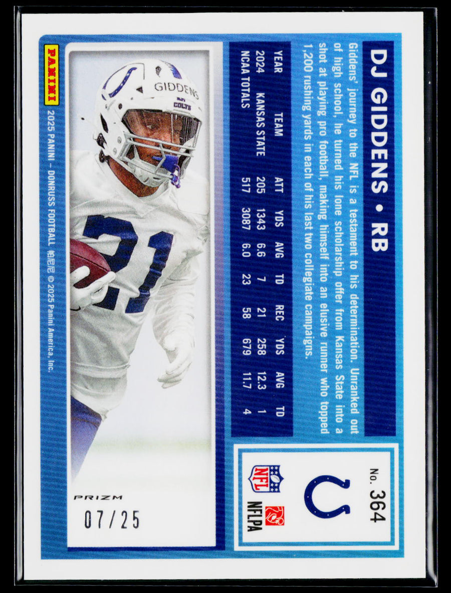 2025 Donruss #364 DJ Giddens greenandora optic preview