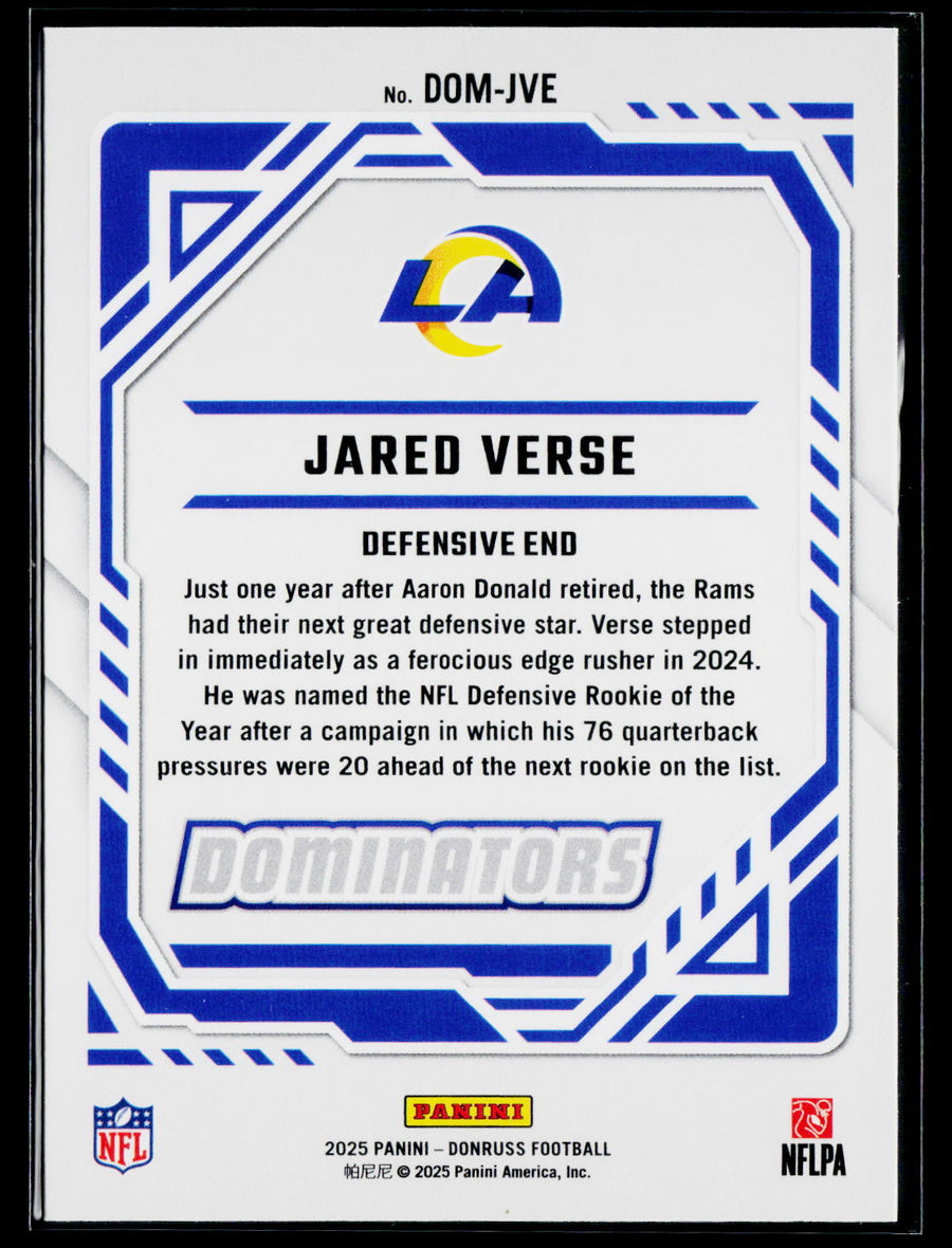 2025 Donruss #DOM-JVE Jared Verse Dominators