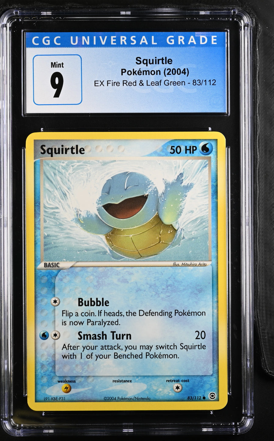 2004 EX Fire Red & Leaf Green #83/112 Squirtle CGC 9