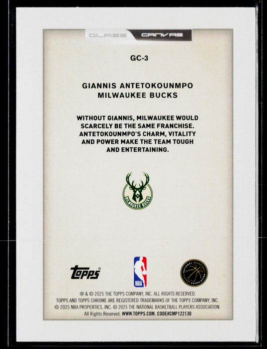 2025-26 Topps Chrome #GC-3 Giannis Antetokounmpo Glass Canvas