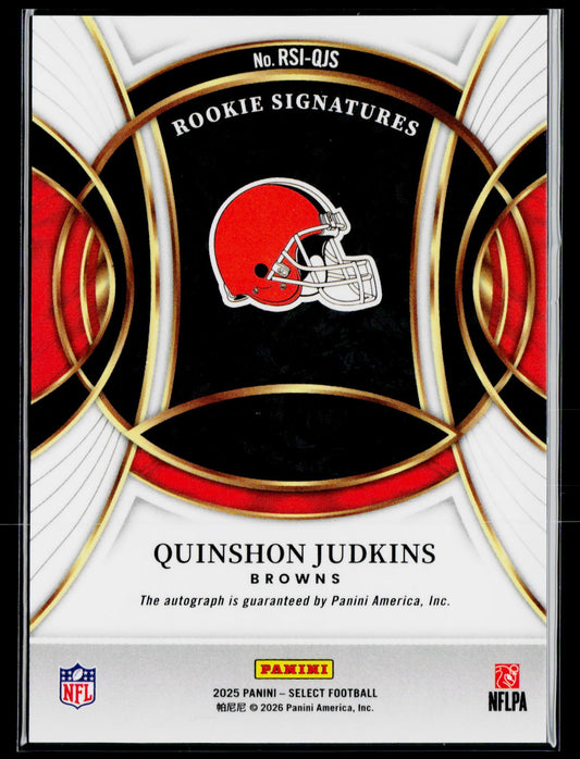 2025 Panini Select #RSI-QJS Quinshon Judkins Rookie Signatures