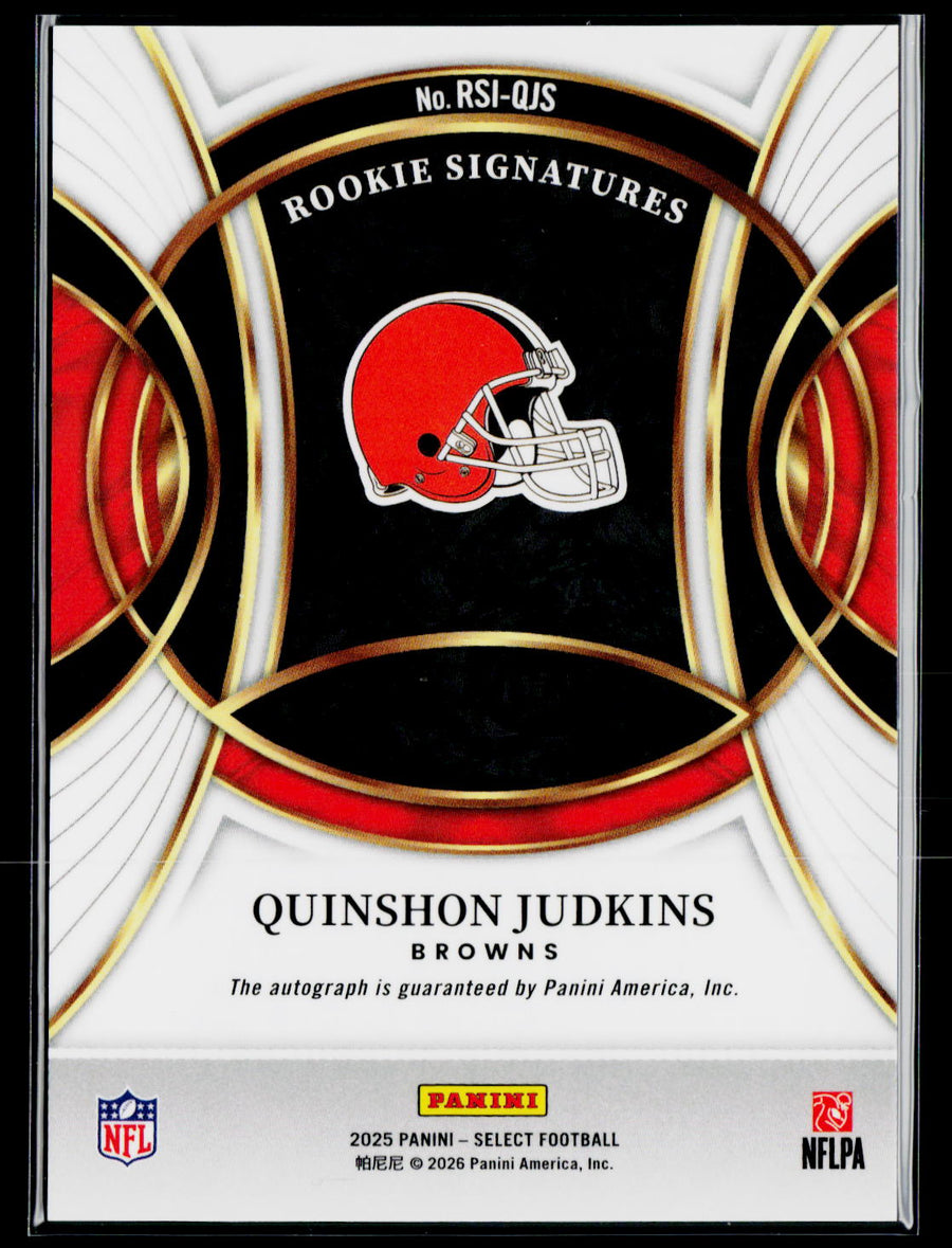 2025 Panini Select #RSI-QJS Quinshon Judkins Rookie Signatures