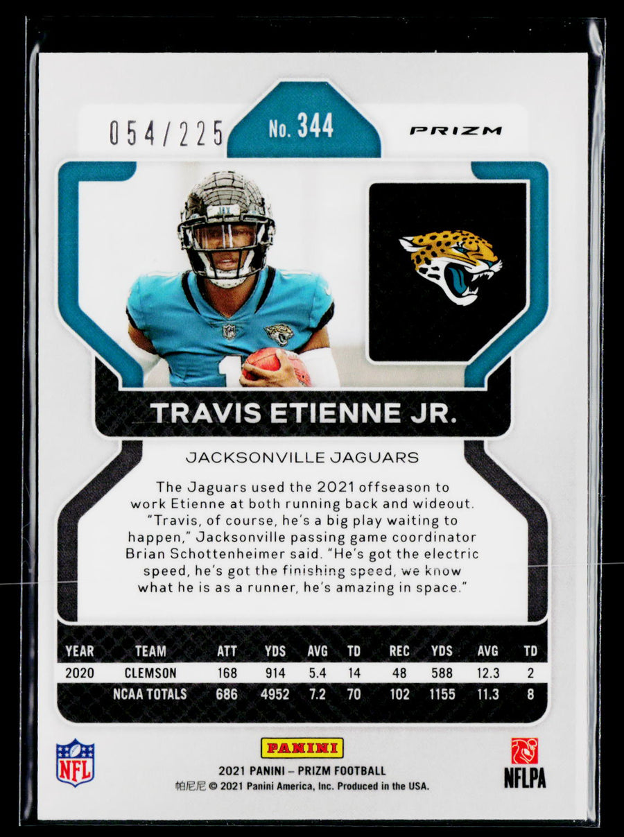 2021 Panini Prizm #344 Travis Etienne Jr. Purple Ice #/225