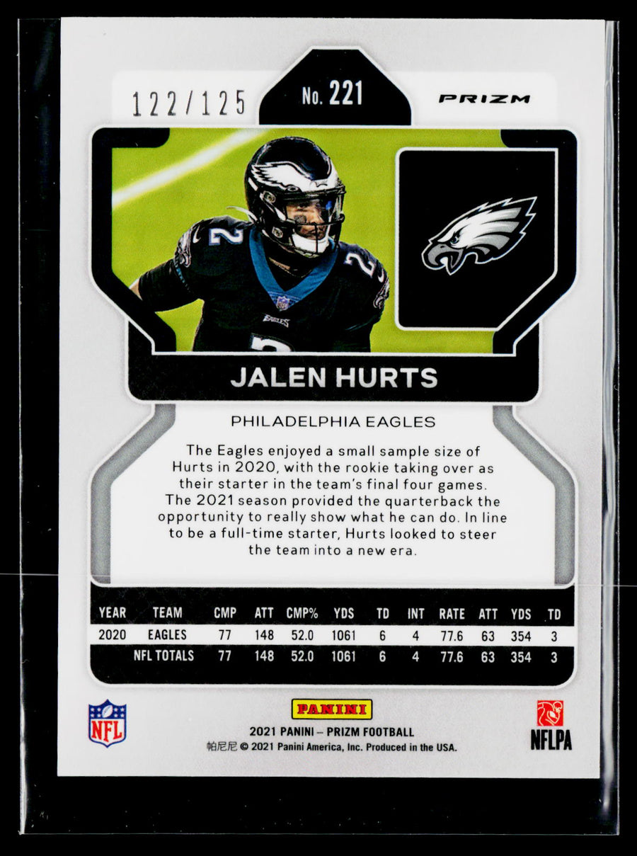 2021 Panini Prizm #221 Jalen Hurts Purple #/125