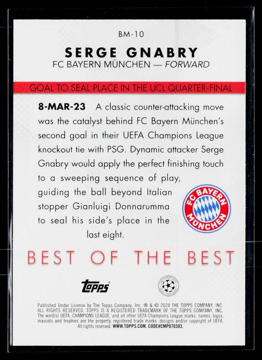 2023-24 Topps UEFA Club Competitions #BM-10 Serge Gnabry