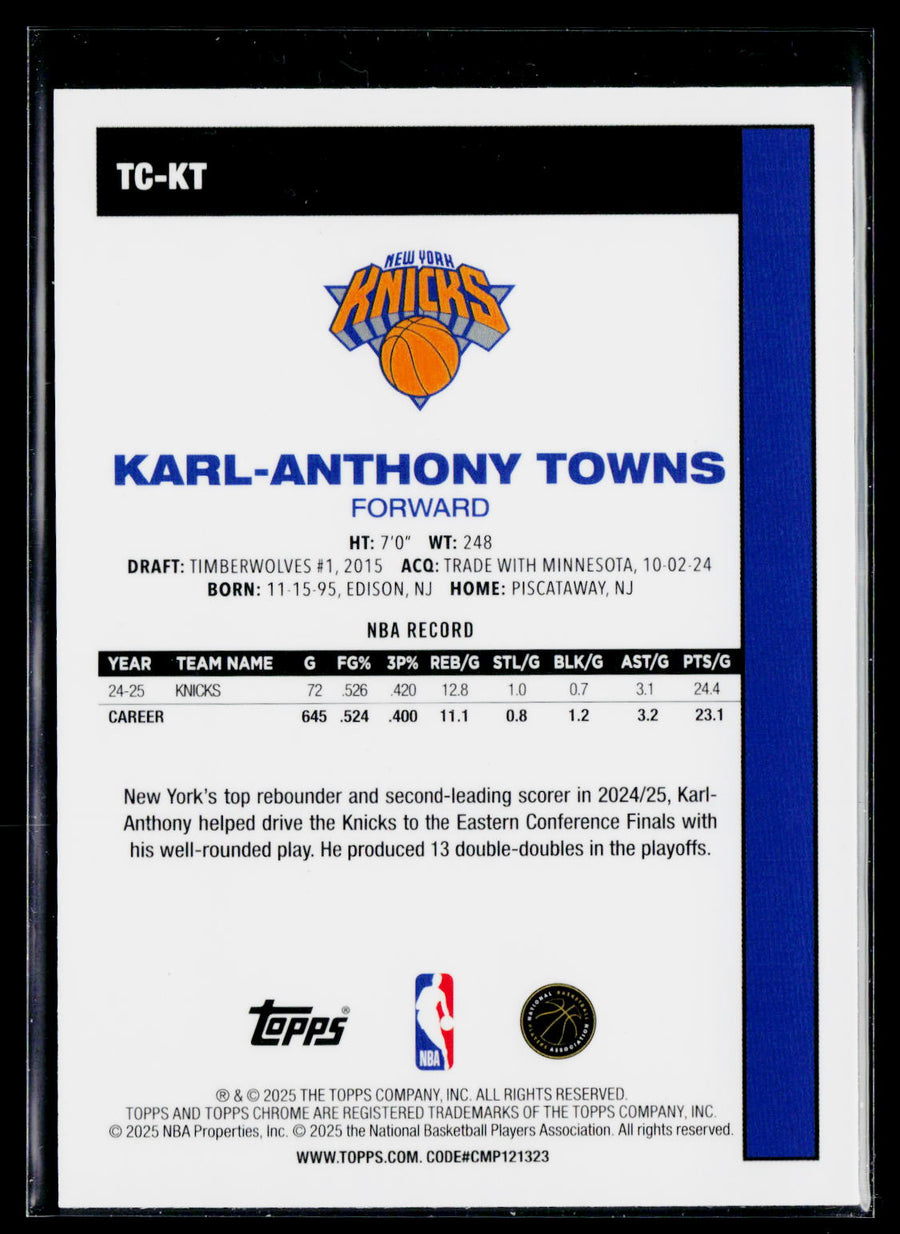2025-26 Topps #TC-KT Karl-Anthony Towns 1980-81 Topps Chrome Basketball