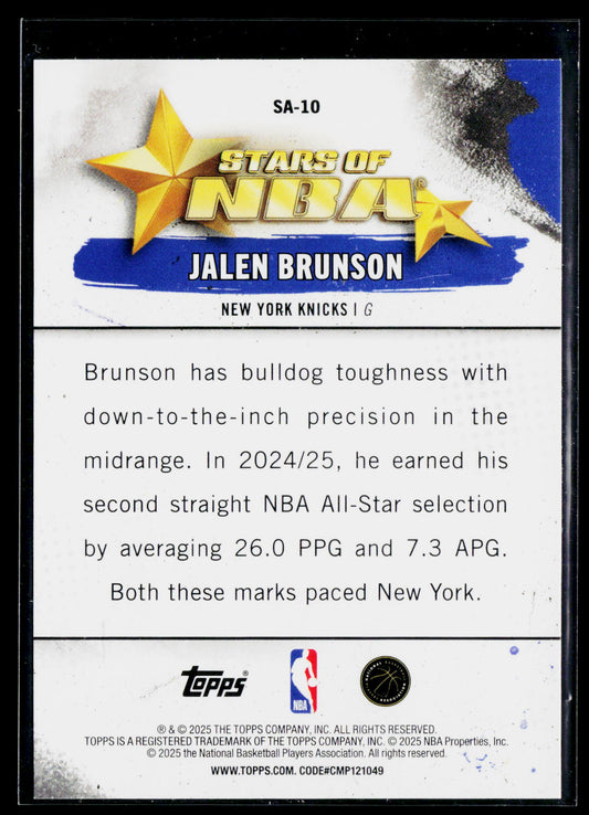 2025-26 Topps #SA-10 Jalen Brunson Stars of the NBA