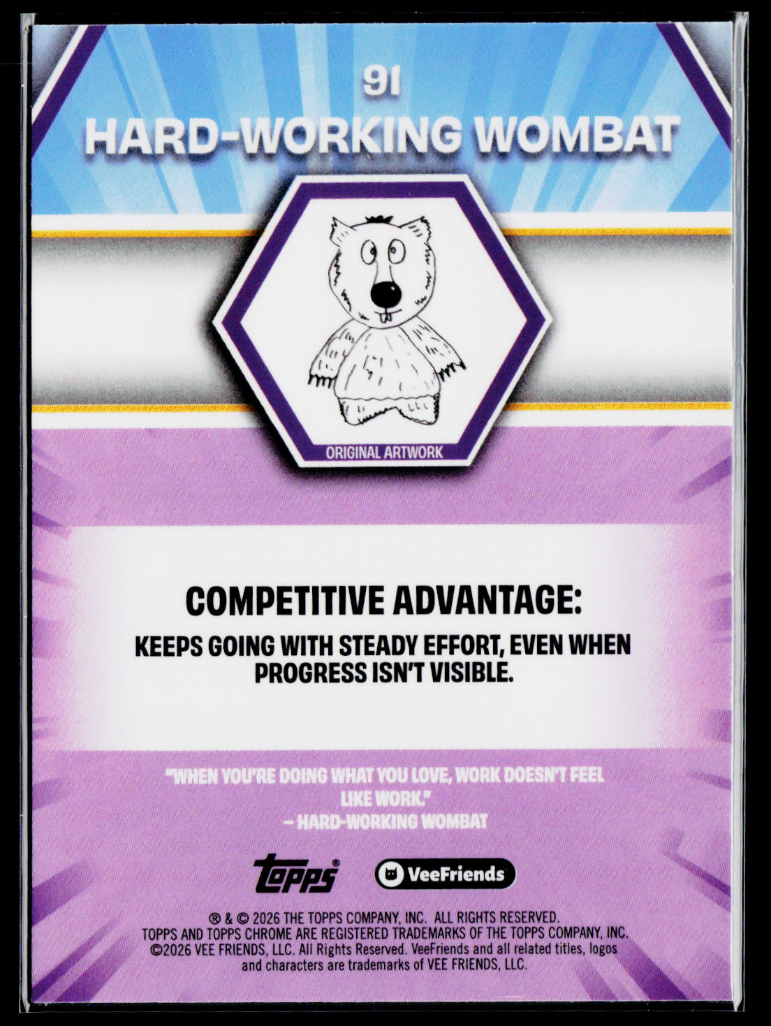 2026 Topps Chrome VeeFriends Hard-Working Wombat
