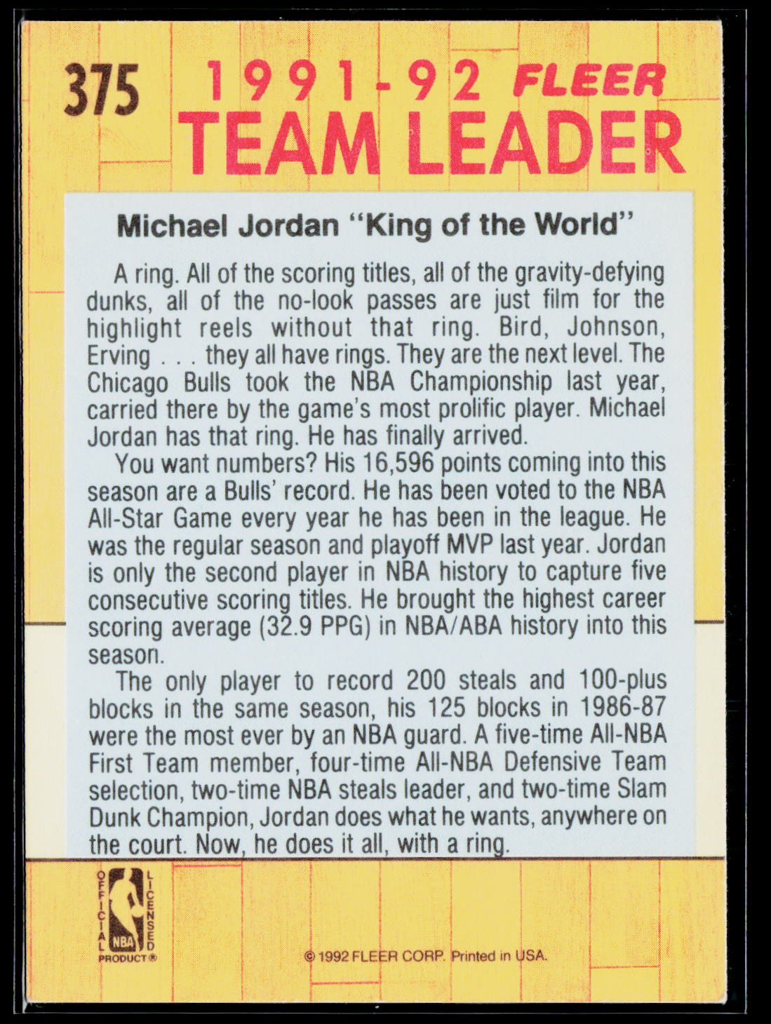 1991-92 Fleer #375 Michael Jordan