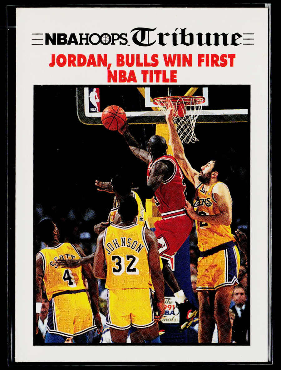 1991-92 Hoops #542 Jordan, Bulls Win First NBA Title TRIB,