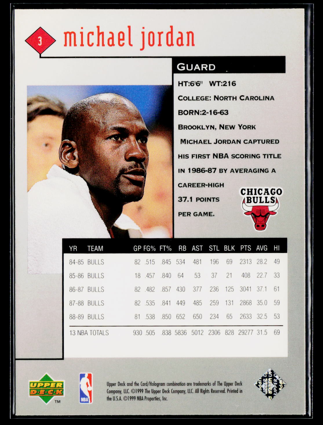 1998-99 Upper Deck Black Diamond #3 Michael Jordan