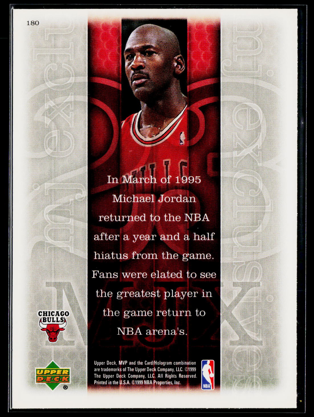 1999-00 Upper Deck MVP #180 Michael Jordan