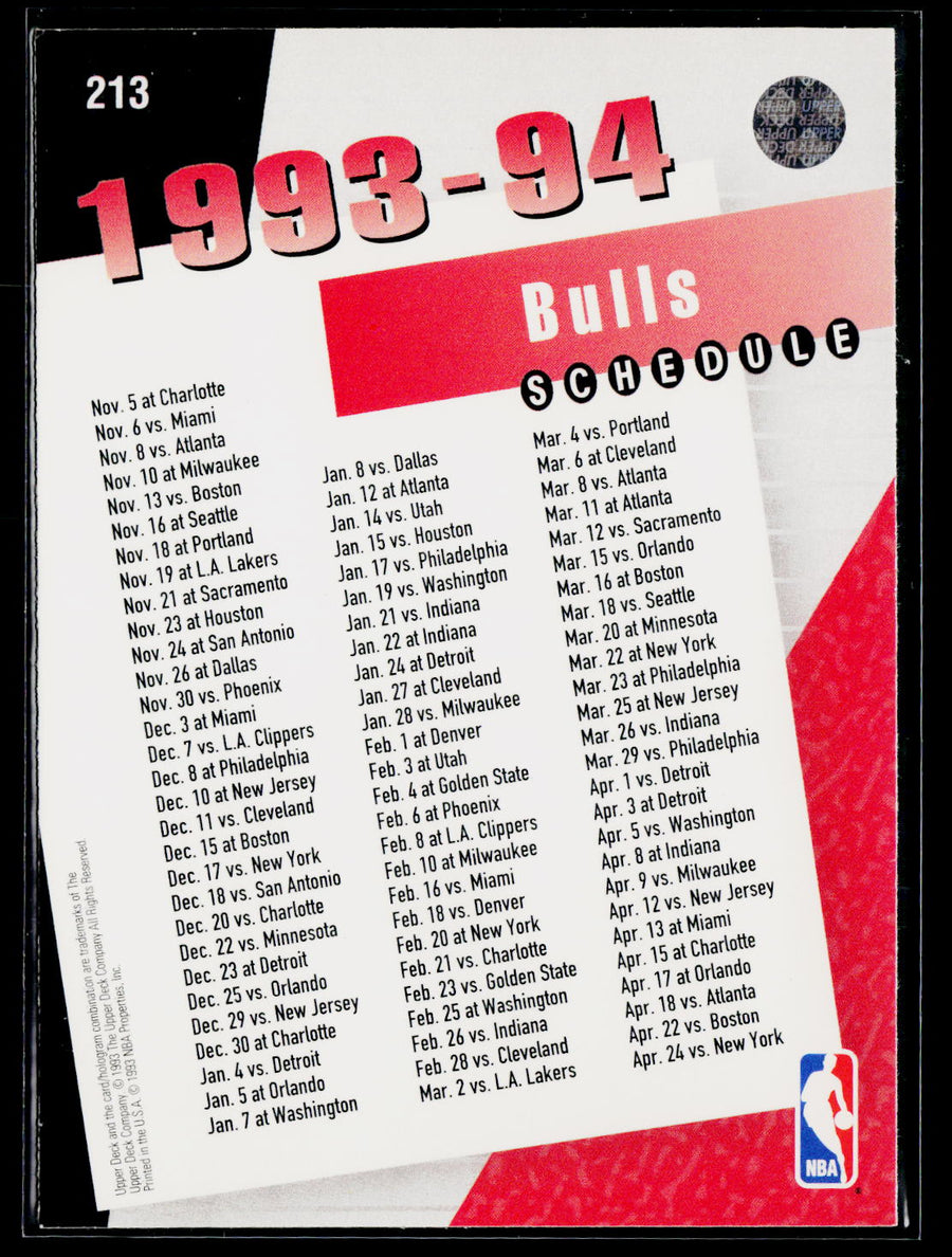 1993-94 Upper Deck #213 Chicago Bulls