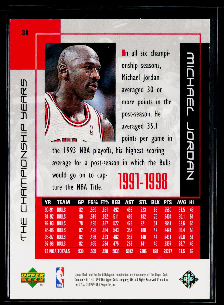 1999 Upper Deck Michael Jordan Career Collection #38 Michael Jordan
