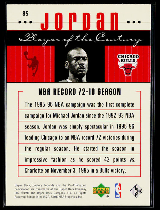 1998-99 Upper Deck Century Legends #85 Michael Jordan