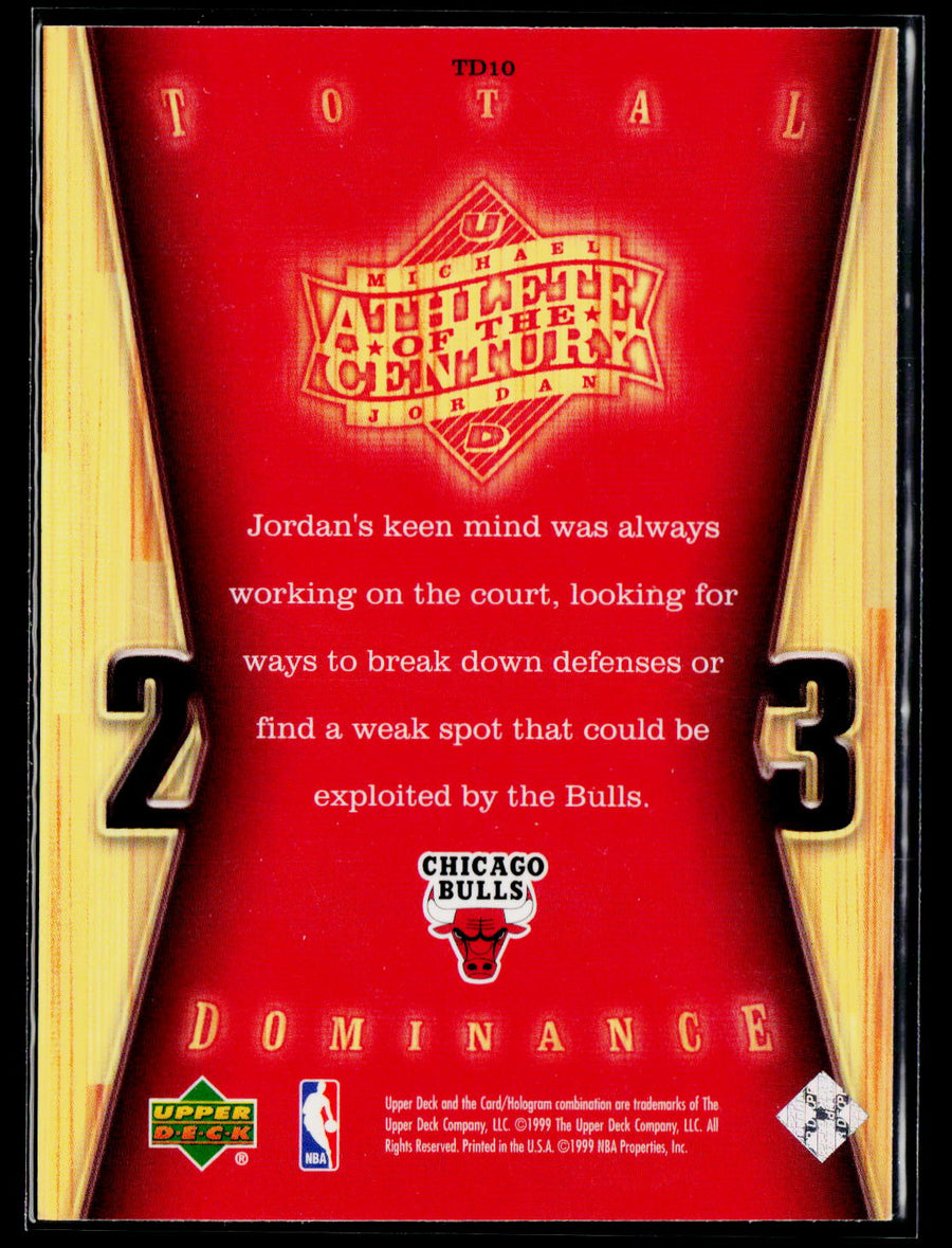 1999 Upper Deck Athlete of the Century #TD10 Michael Jordan Total Dominance