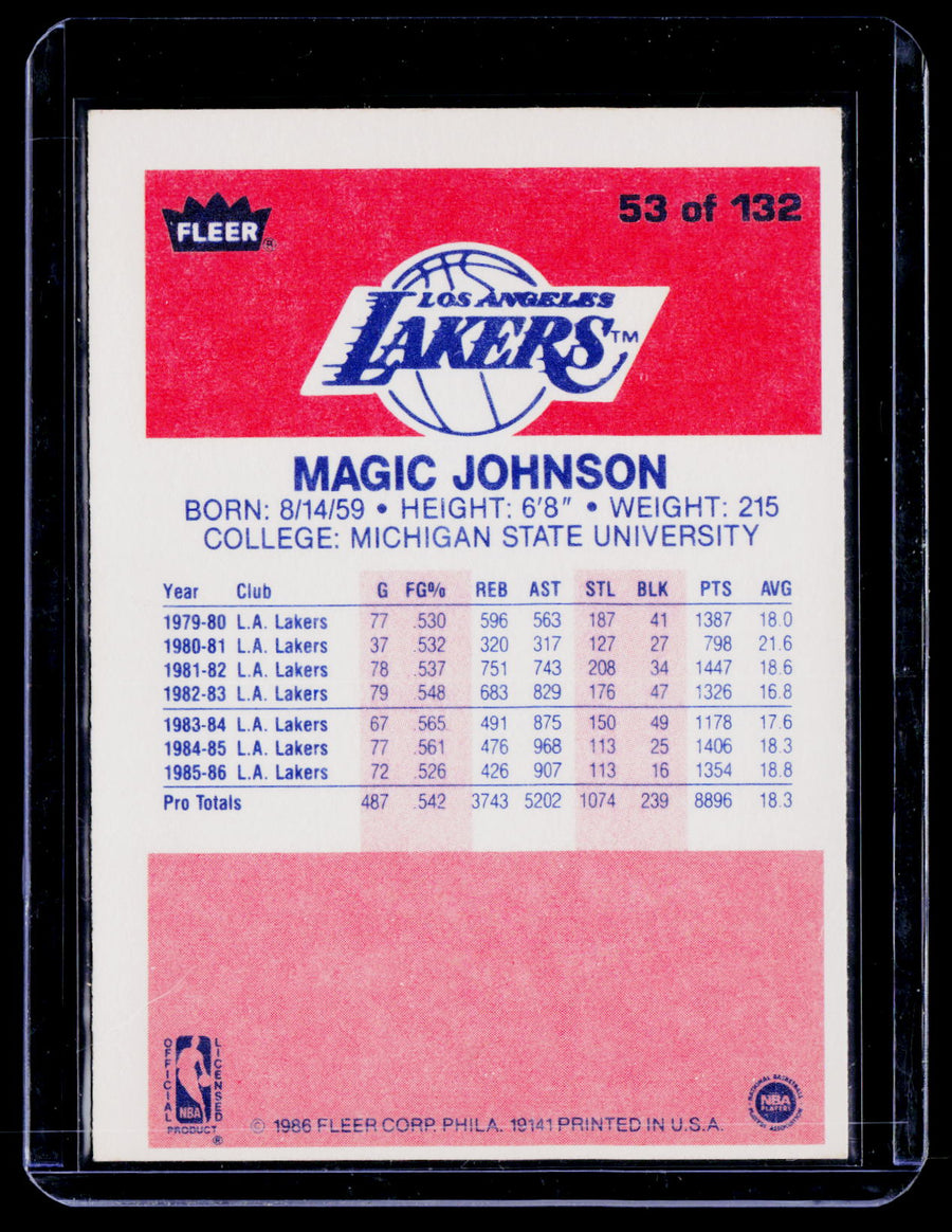 1986-87 Fleer #53 Magic Johnson
