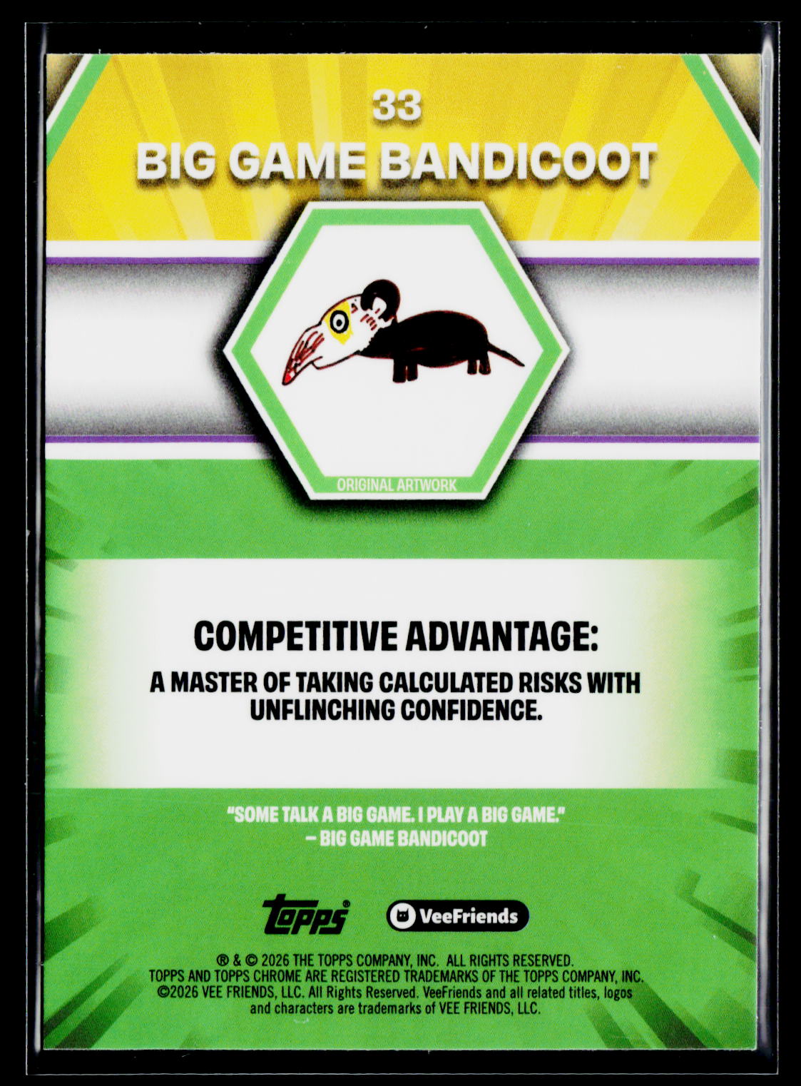 2026 Topps Chrome VeeFriends #33 Big Game Bandicoot