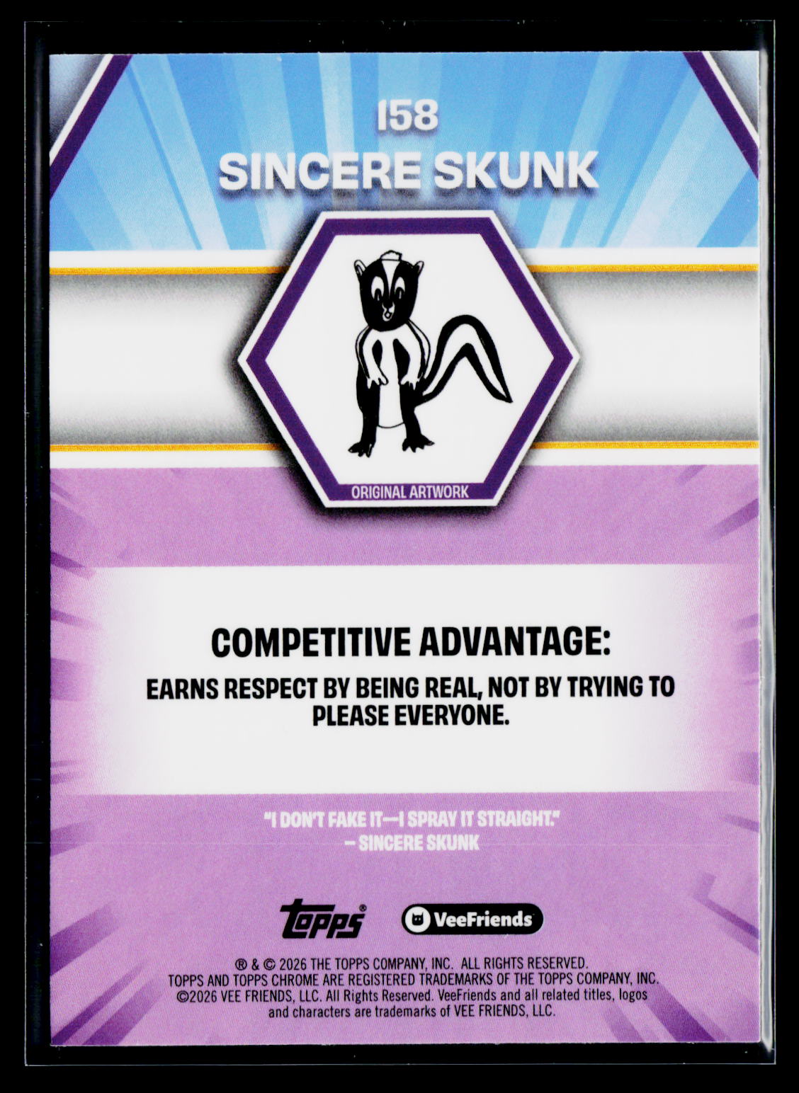 2026 Topps Chrome VeeFriends #158 Sincere Skunk