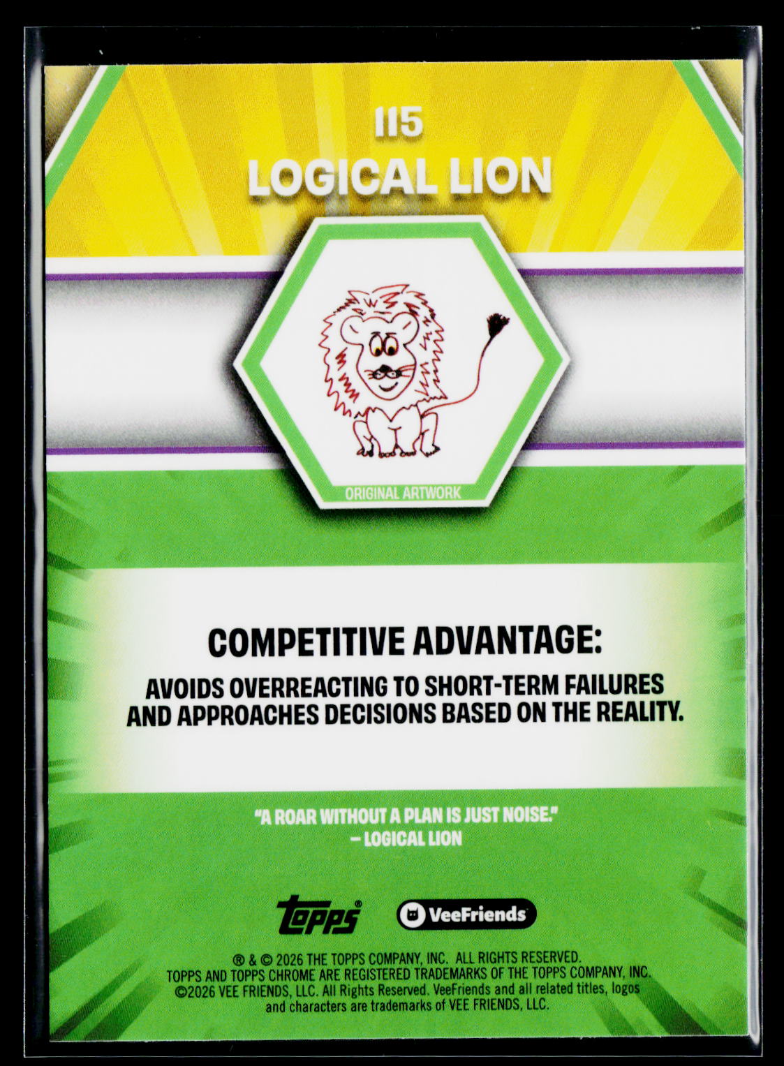 2026 Topps Chrome VeeFriends #115 Logical Lion