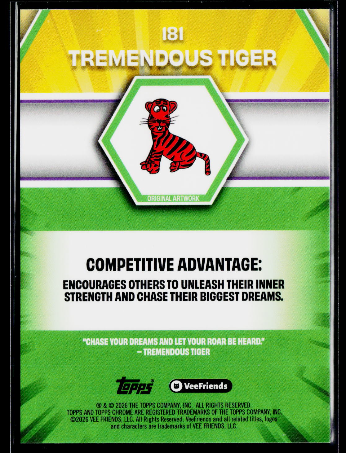 2026 Topps Chrome VeeFriends #181 Tremendous Tiger