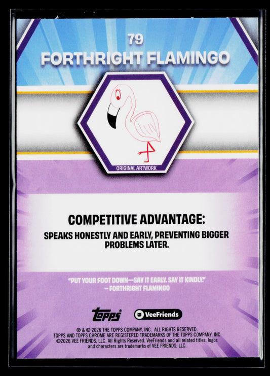 2026 Topps Chrome VeeFriends #79 Forthright Flamingo
