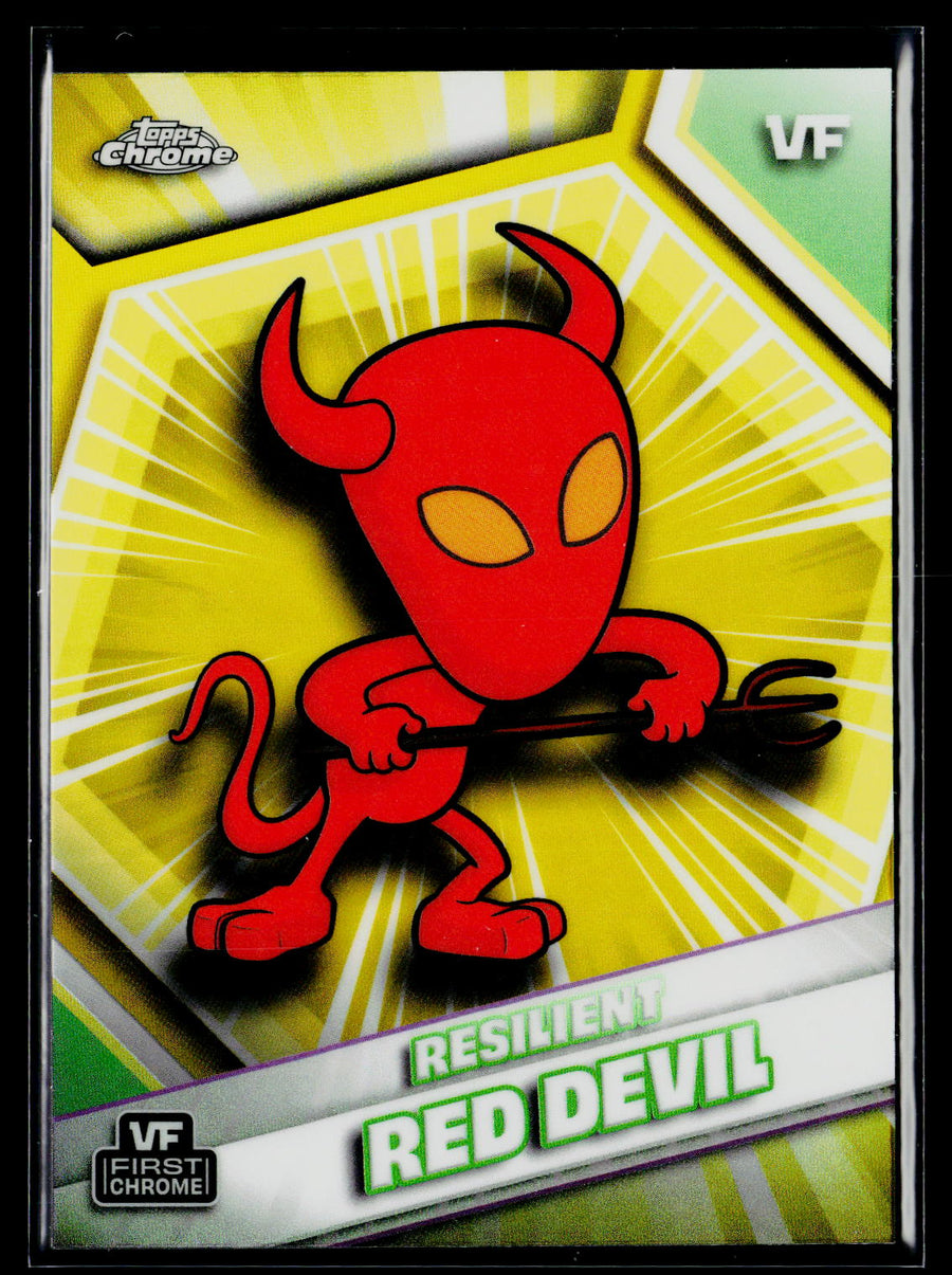 2026 Topps Chrome VeeFriends #66 Resilient Red Devil Yellow Refractor