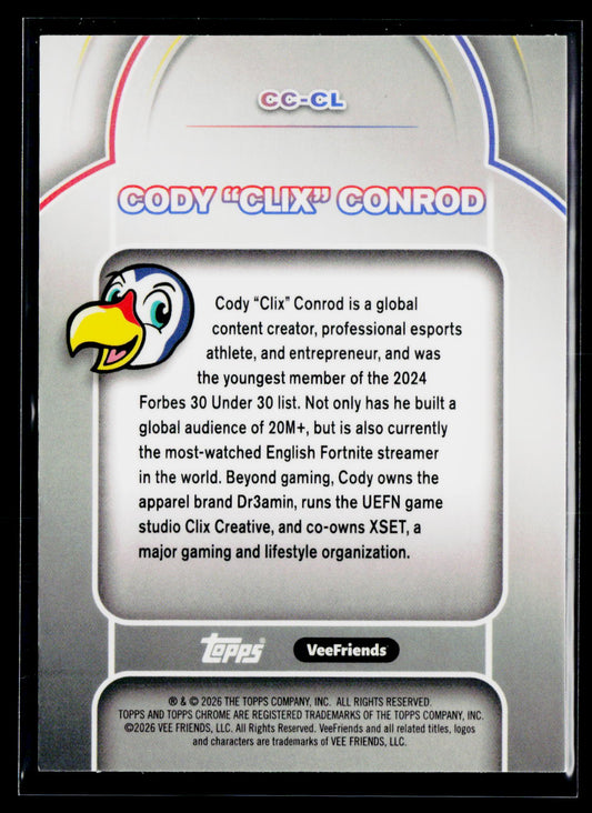 2026 Topps Chrome VeeFriends #CC-CL Cody "Clix" Conrod Content Condors